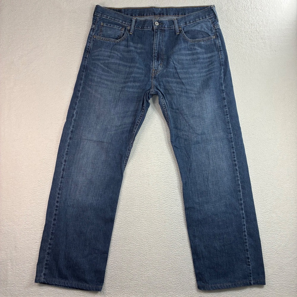 Levis 569 Loose Straight Jeans Men 36x32 Blue Faded Skater Baggy Whiskered